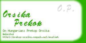 orsika prekop business card